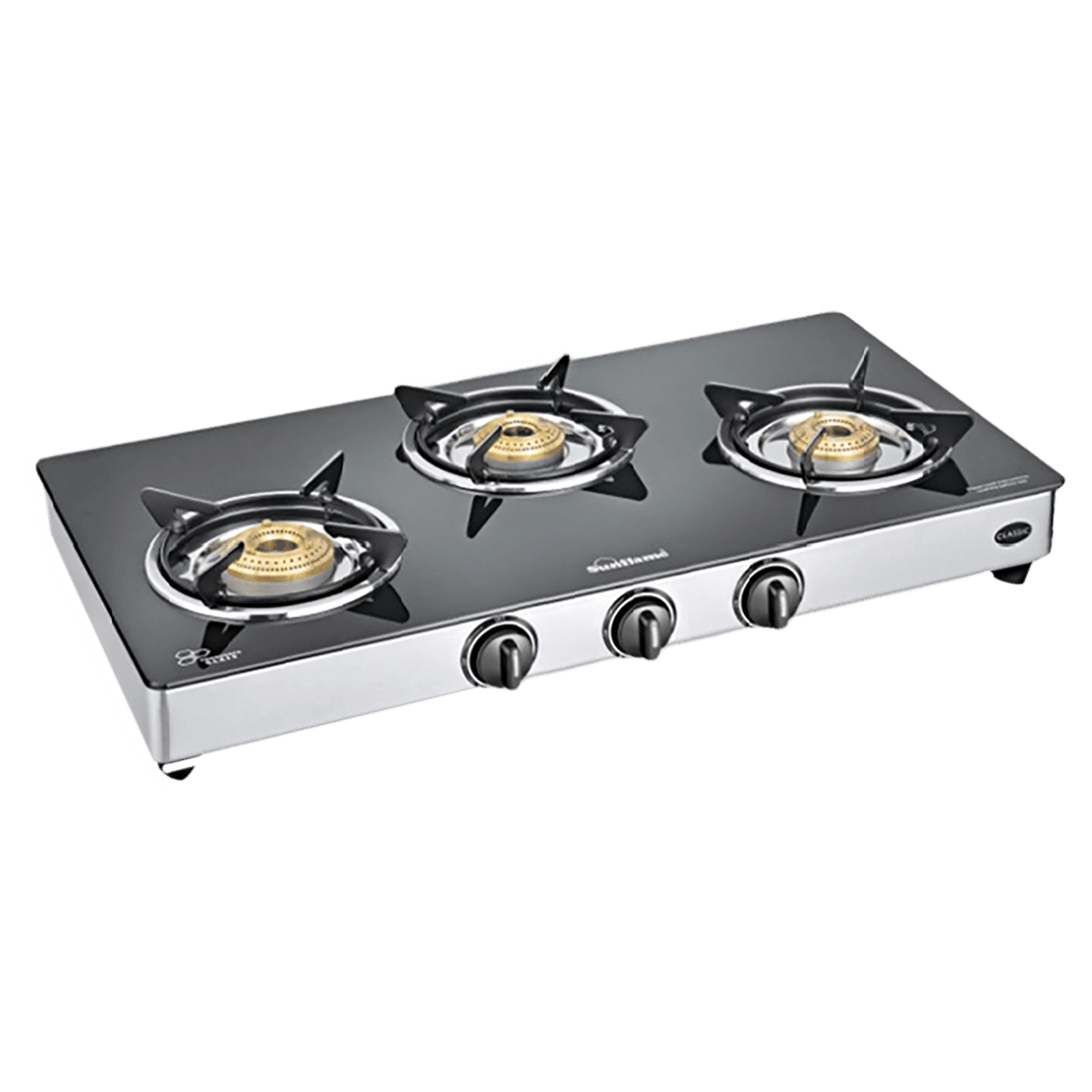 Buy Sunflame CLASSIC 3B SS Toughened Glass Top 3 Burner Manual Gas